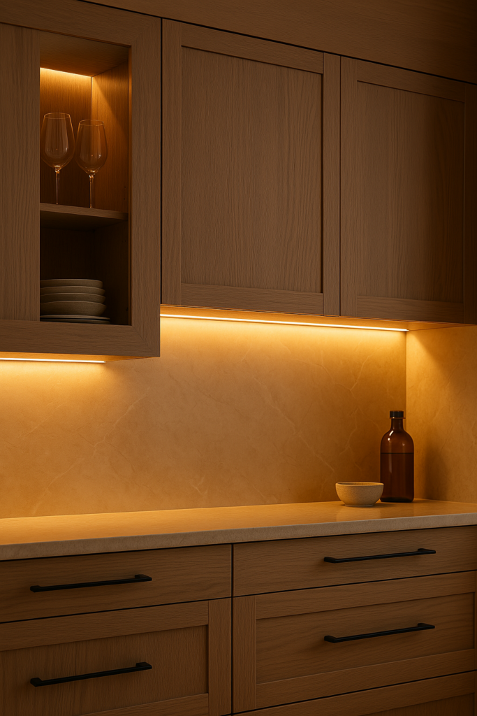Trendy Cabinet Styles In 2025 » Cabinets With Lights Kitchen Design | Cabinets, Countertops, Flooring Cabinet Styles, Cabinets With Lights, Kitchen Cabinet Color Trends, Kitchen Designs, Two-Toned Cabinets » Cabinets With Lights Kitchen Design » Cabinets, Countertops, Flooring Media