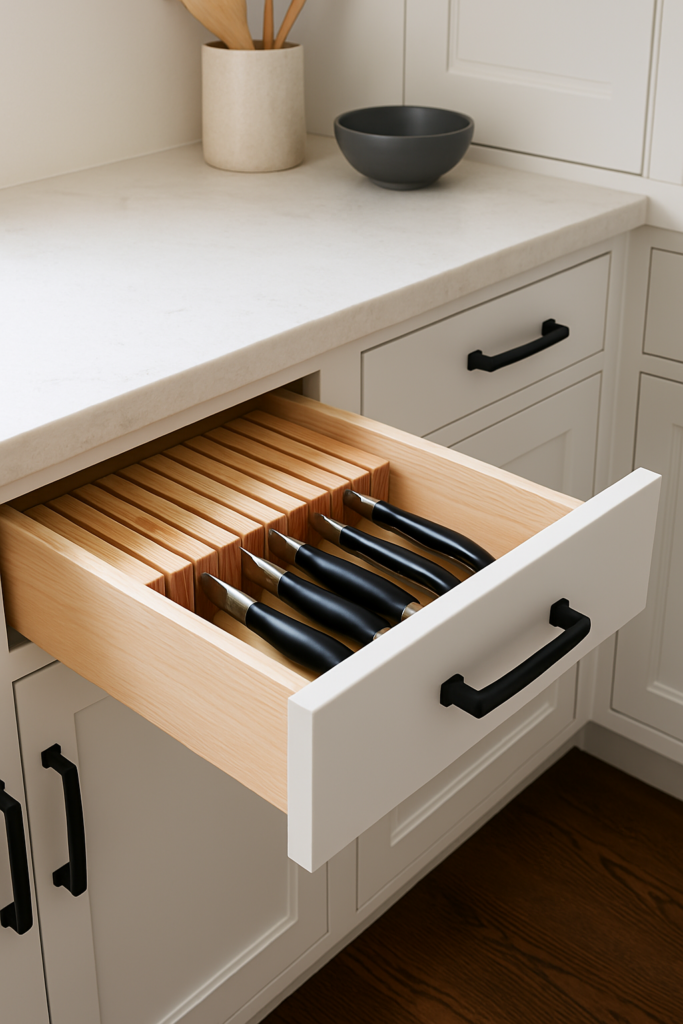 Trendy Cabinet Styles In 2025 » Knife Drawer Kitchen Solution | Cabinets, Countertops, Flooring Knife Drawer